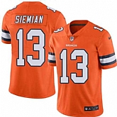 Nike Men & Women & Youth Broncos 13 Trevor Siemian Orange Color Rush Limited Jersey,baseball caps,new era cap wholesale,wholesale hats